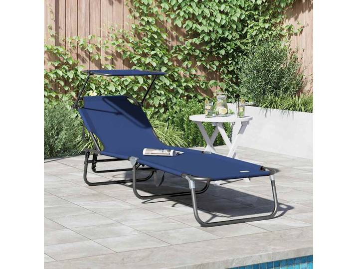 vidaXL Klappbare Sonnenliege Blau 190 x 57 x 81 cm Oxford
