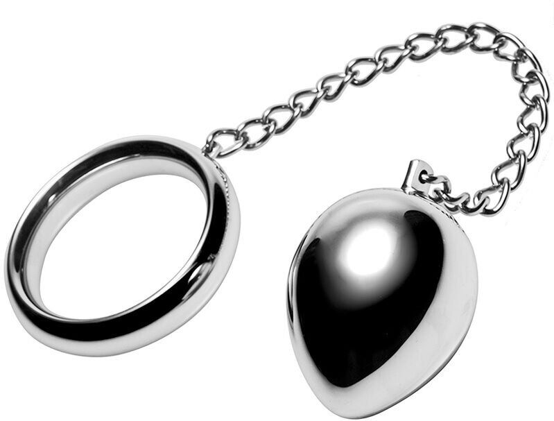 METAL HARD anneau pénien 40mm + chaîne avec bille métallique