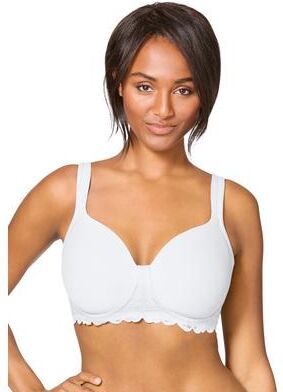 Plus Size Women's Leading Lady® The Zoey Lace Band Molded Wire Free T-Shirt Bra by Leading Lady in White (Size 52 C)