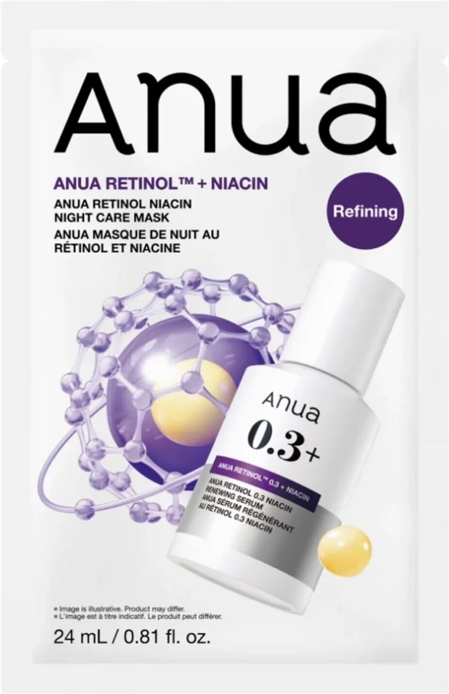 ANUA Retinol + Niacin Night Care Sheet Mask 24ml