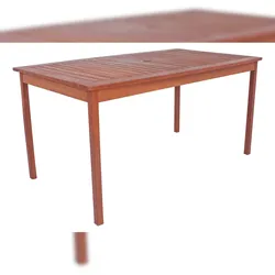 DELUKE Gartentisch HALLE rechteckig - Eukalyptus, Natur, 150x90x73cm | Terrassentisch Wetterfest Outdoor Tisch