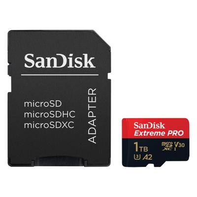 SANDISK Speicherkarte "microSDXC Extreme PRO", rot (rot, schwarz), 1000 GB, Speicherkarten