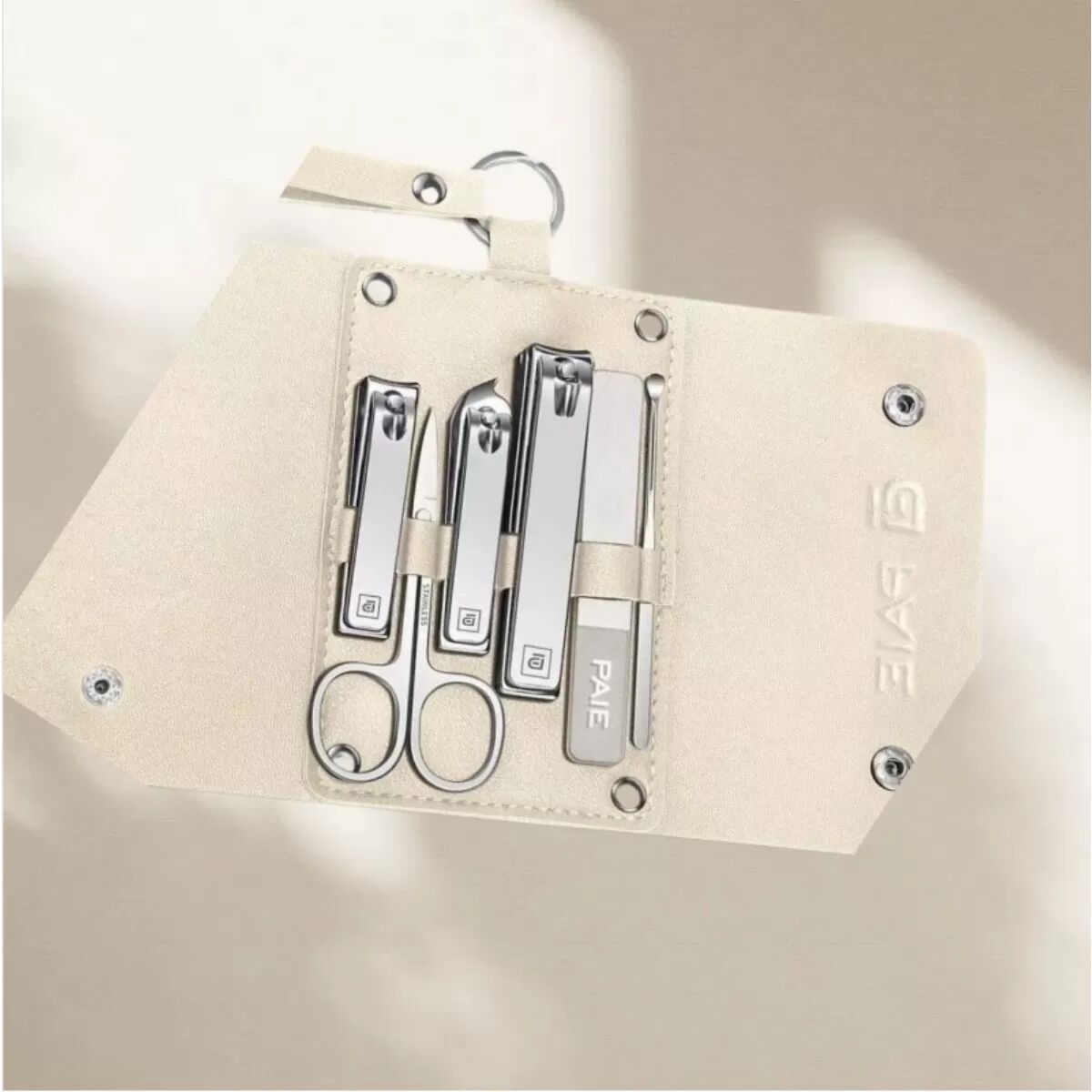 INF Ensemble de manucure 6 pièces avec 3 coupe-ongles - Kit de soin des ongles en acier inoxydable Argent