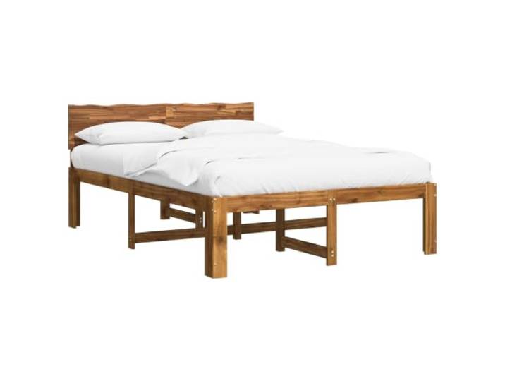 vidaXL Doppelbettgestell mit Kopfteil Rostock Natur 152 x 203 cm