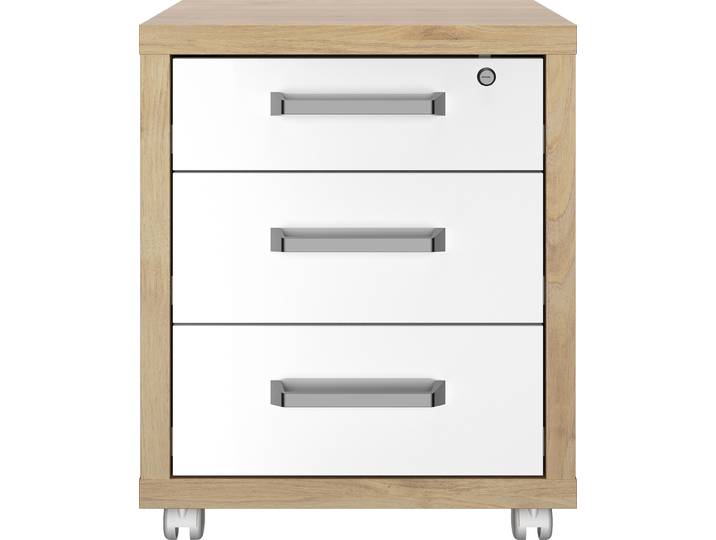 Bürowagen GAMI Elio , braun (kastanie natur), B:52cm H:64cm T:45cm, Holzwerkstoff, Rollwagen, Bürowagen, Kollektion in edles Design