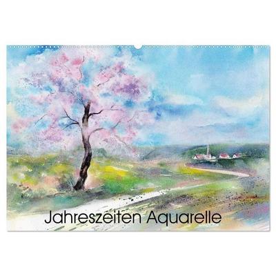 Jahreszeiten Aquarelle (Wandkalender 2026 DIN A2 quer), CALVENDO Monatskalender