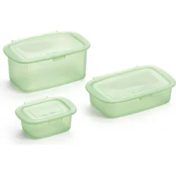 Lekue Lunchbox-Behälter grün aus Silikon 3 St.