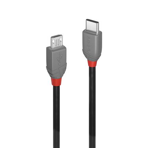 Lindy 36893 USB Kabel USB 2.0 3 m USB C Micro-USB B Schwarz Multimedia-Technik USB-Kabel