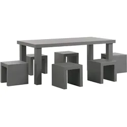 GARTENMÖBEL SET 6-Sitzer Beton grau Taranto