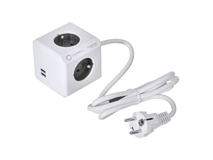 Allocacoc PowerCube Extended USB Type E - Multiplug - 4 uitgangen - Zwart (1,5 m)