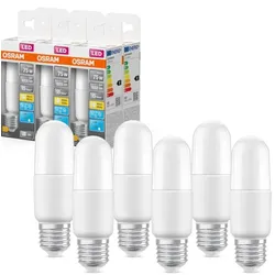 6er Pack Osram E27 LED STAR STICK 8W wie 60W warmweißes Licht - matte Oberfläche