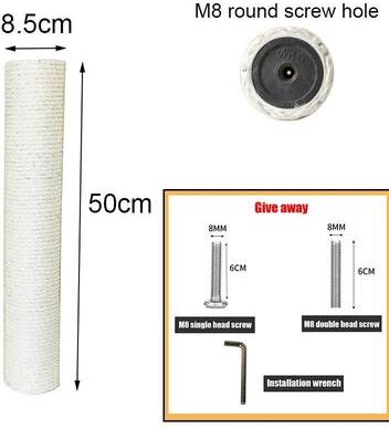 Inspired Finds Heavy Duty Sisal Cat Tree Replacement Post For DIY Climbing Frames 19.69x3.35in