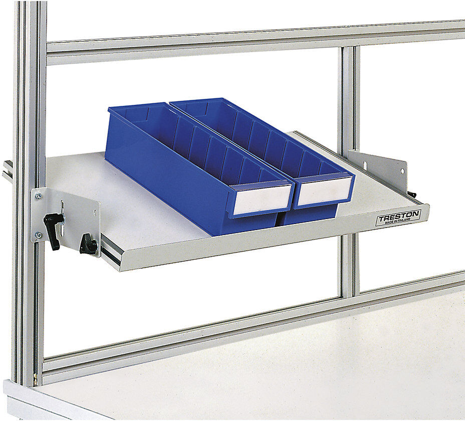 Ablageboden für Arbeitstisch, lichtgrau, BxT 960 x 400 mm, breit Treston