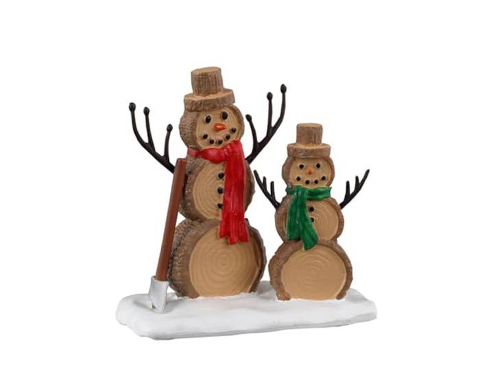 Lemax Log Snowmen