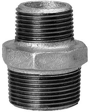 Schmidt, Hermann Hermann Schmidt Temperguss Doppelnippel 1/2" x 3/8" Aussengewinde, verzinkt, reduziert
