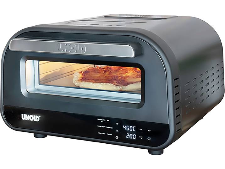 UNOLD Pizzaofen Don Luigi 68815 , schwarz, B:43,1cm H:28cm T:46,9cm, Pizzaöfen, mit hitzebeständiger Türdichtung, Pizzaofen