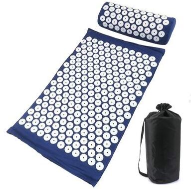 Uplifted Goods Comfortable Pillow And Mat Set With Optional Carry Bag blue set With Bag