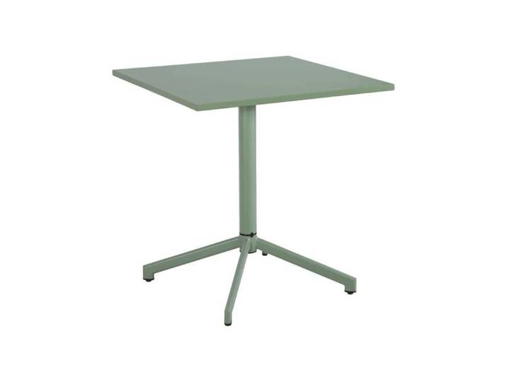 Table de jardin bistrot carrée pliante acier 2 places 70 cm vert de gris - Chiara