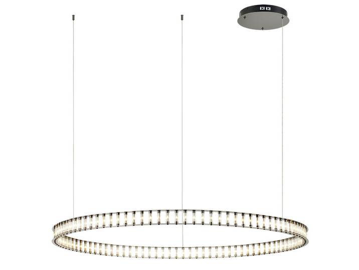 s.luce Led-Hängelampe Atom Ring Schwarzchrom Ø 100cm, Metall, Rund, LED integrated, 100x5x100 cm, Lampen & Leuchten, LED Beleuchtung, LED-Hängeleuchten