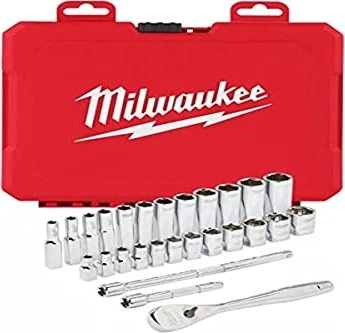 Milwaukee 3/8 Zoll Ratschen-Steckschlüsselsatz, metrisch, 32-teilig (4932464945)