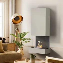 muenkel design Sona [moderner Design Ethanolkamin]: Concrete (Betonoptik) - Weiß - Planika Senso