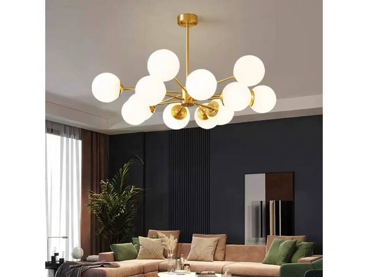 Lampe suspendue moderne en verre brillant Transparent pour salon, plafonnier Led pour salle à manger, éclairage intérieur