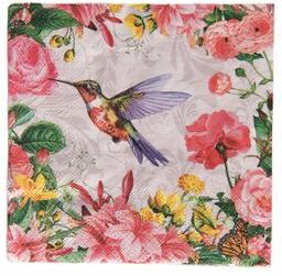 IH Casa Decor 20 Pack Luncheon 3 Ply Napkin Hummingbird - Set of 6