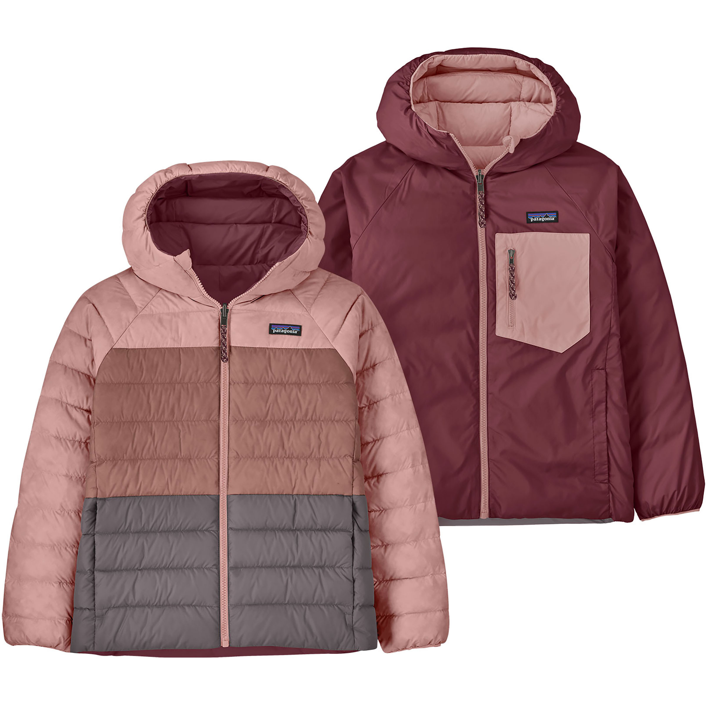 Patagonia Revers Down Sweater Kinder Isolationsjacke lila Größe 118 Lifestyle Klein verpackbar Wasserabweisend