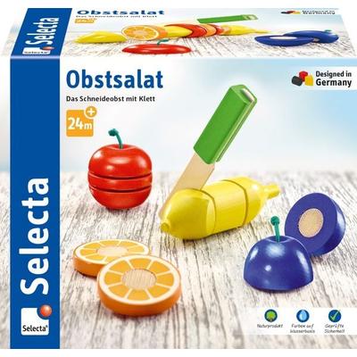 Selecta 62070 - Obstsalat, Klett- und Schneidespielzeug, Holz, 11-teilig