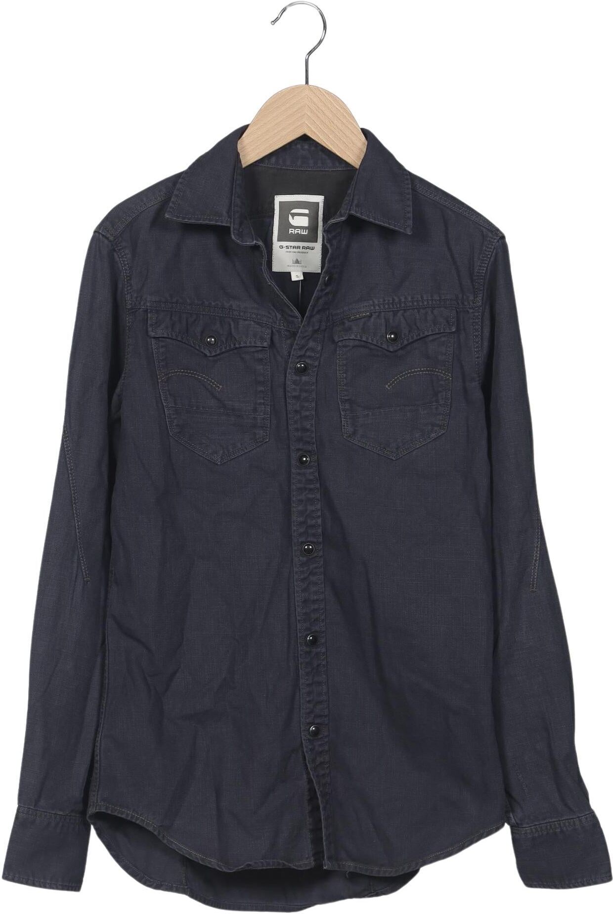 G Star RAW Herren Hemd, Marineblau, Gr. S, Baumwolle - Second Hand
