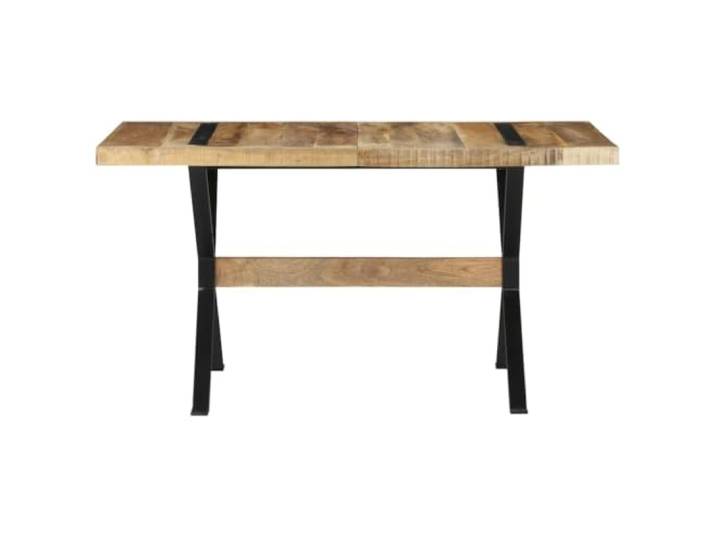 Esstisch 140x70x76 cm Raues Mangoholz Massives Hartholz,Industriestil,Pulverbeschichtete Stahlbeine,Küche oder Esszimmer,Robust und langlebig