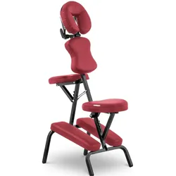 Physa, Massageliege + Massagesessel, Massagestuhl klappbar mobiler Massagehocker Massagen-Stuhl 130 kg rot