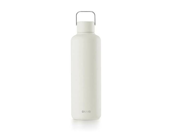 EQUA Timeless Trinkflasche, Edelstahl, 1000ml, BPA-frei, auslaufsicher, haltbar, multifunktional, Gebrochenes Weiß, groß