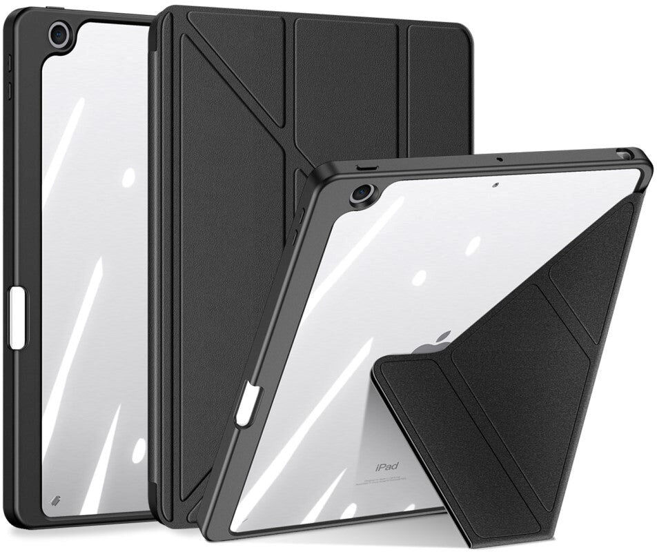 iPad 10.2" (2021 / 2020 / 2019) V-Fold Cover - DUX DUCIS MAGI Series - Gennemsigtig / Sort