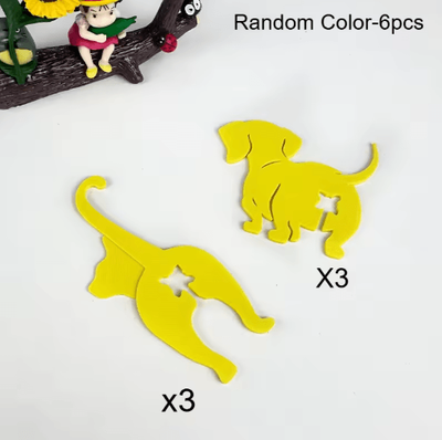 Inspire Picks Cat & Dog Butt Bread Bag Clips (6 Pack) Reusable Sealing Clips For Kitchen Storage random Color 6pcs