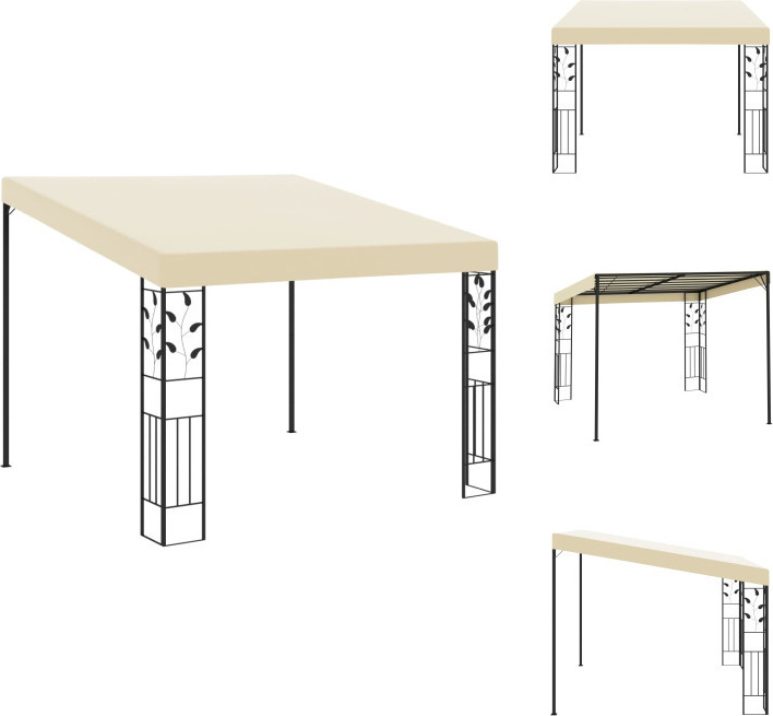 vidaXL Wand-Pavillon 3x3x2,5 m Cremeweiß - Pavillons & Partyzelte