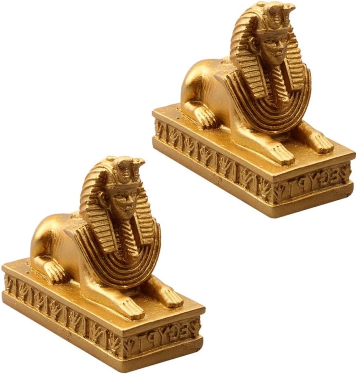 Gouden Leeuw Mens Figuur Hars Beeld voor Interieur Decoratie 7 x 6,2 cm