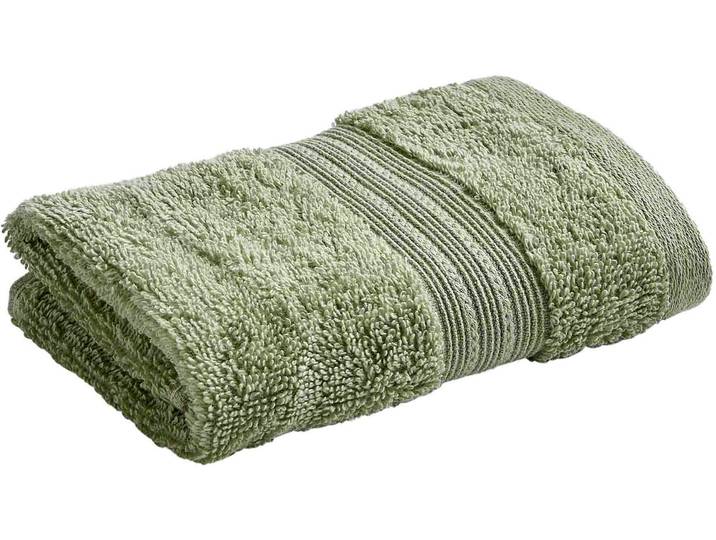 Waschlappen CHRISTY Organic , grün (thyme), B:30cm L:30cm, Walkfrottier, Waschlappen, Waschlappen, Luxus Seiftuch mit 550g/m², 100% Bio-Baumwolle, 30 x 30, 4er Set