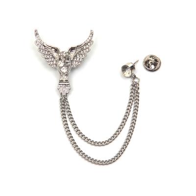 Brosche FIRETTI "Schmuck Geschenk Ansteckschmuck Gliederkette Flügel glitzernd", weiß (silberfarben,,, kristallweiß, kristallweiß), Broschen, Damen, Metall, Brosche, mit Glasstein