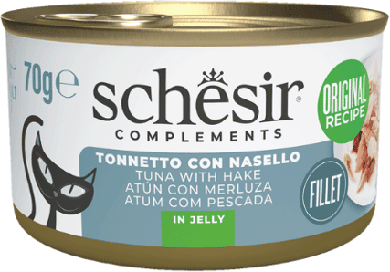 Schesir Cat Lata Atum com Pescada em Geleia 12 un x 70g
