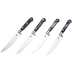 Laguiole Set Of 4 Steak Knives W/ Resin Handle, Besteck, Schwarz