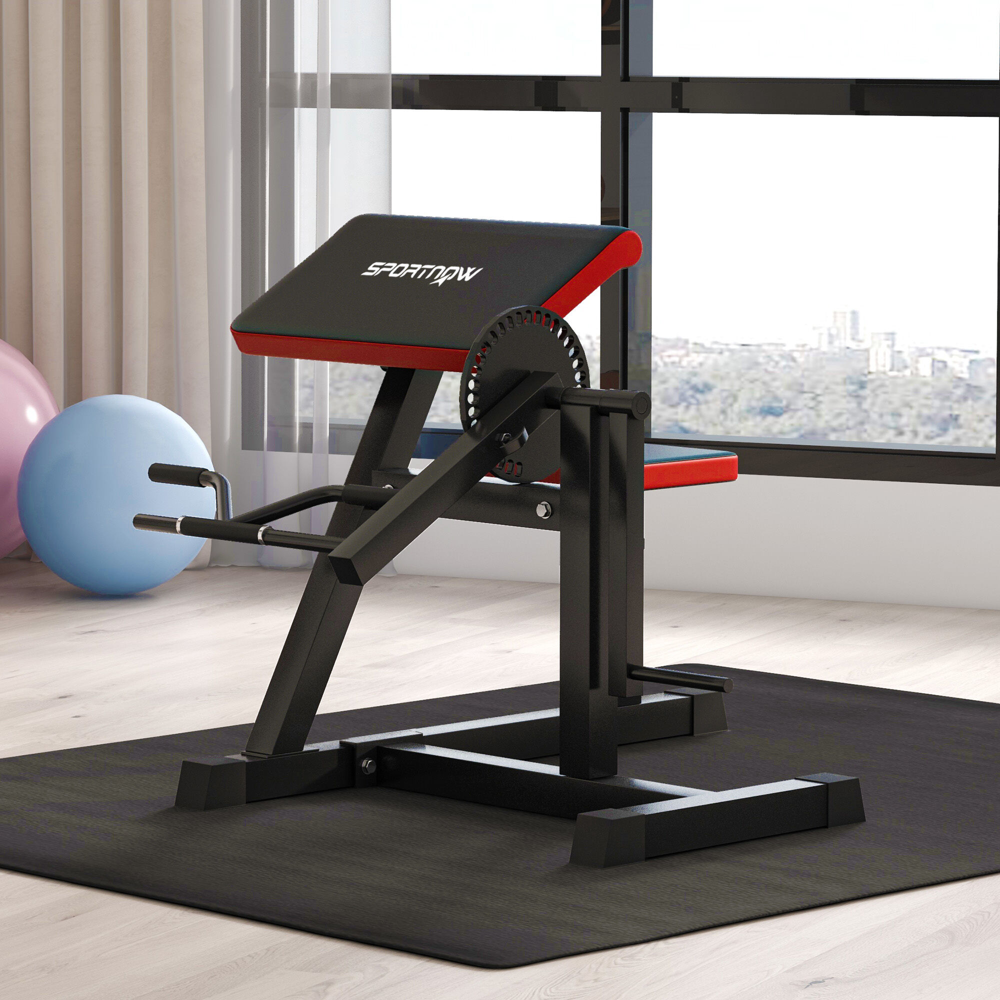 Altro Panca Romana 2 In 1 Per Curl E Tricipiti Con Sedile A 5 Livelli E 25 Regolazioni, Nero
