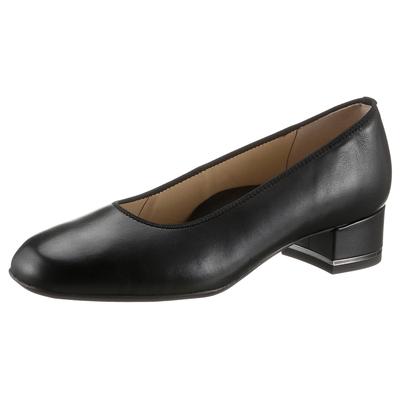 Pumps ARA "GRAZ", Damen, Gr. 5 (38), Leder, schwarz, Glattleder, Schuhe Pumps, Abendschuh, Festtagsschuh, Blockabsatz, glänzendes Detail am Absatz