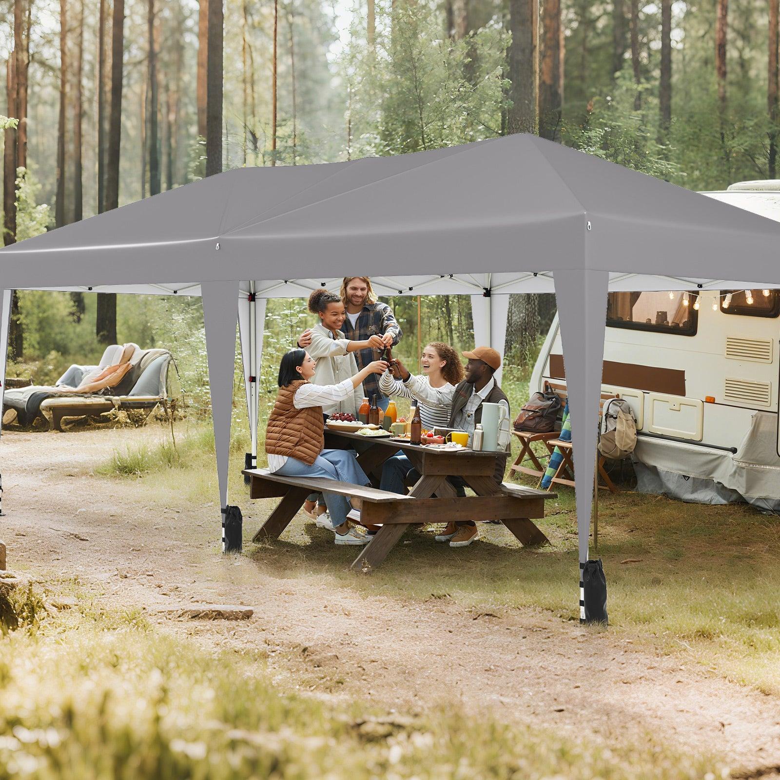 Faltbares Zelt - Partyzelt - Faltbares Zelt - Sonnensegel - Schattierplane - Grau - 3 x 6 Meter