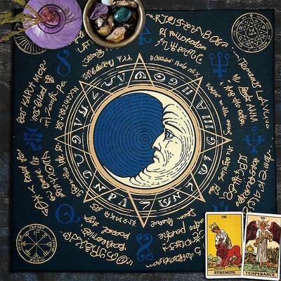Tarot-Tischdecke für Spiele, Altardecke, Hexerei-Astrologie-Dekor, Orakelkarten-Unterlage, Tarot-Matte, Hexer-Dekor, Partygeschenke, Party-Geschenk-Dekor, Partyzubehör, magische Kunst, Wahrsagerei