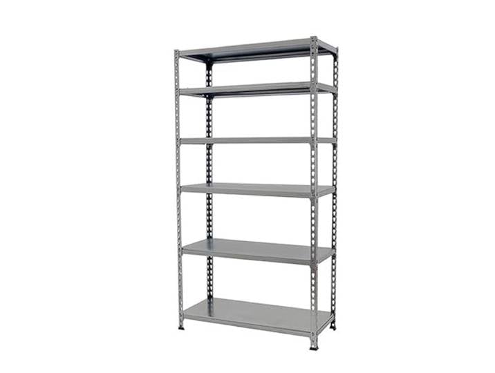 Simon Rack Metallregal 2500x1200x300 mm - Simonclick 6 Höhen, Metallablage, Biegepunkt 200 kg, Korrosionsschutzlackierung, Klicksystem-Montage, Grau
