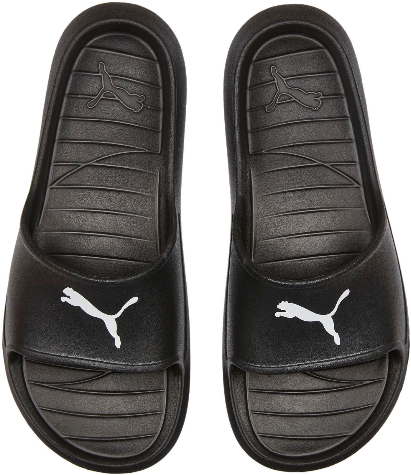 Badesandale PUMA "DIVECAT V2 LITE CAT", Damen, Gr. 39, schwarz-weiß (puma schwarz, puma weiß), Synthetik, unifarben, Schuhe Badesandale, wasserfestes Material, federleichtes, formgepresstes Material