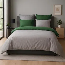 Traumschlaf Mako-Satin Wendebettwäsche Texture 160x210 cm + 65x100 cm | grün - grün