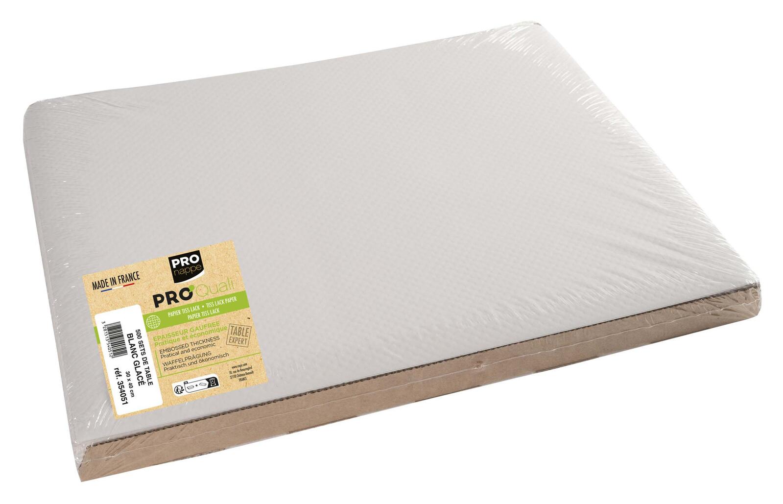 PROnappe Platzsets Tiss Lack 30 x 40 cm eisweiß 354051I