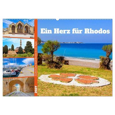 Ein Herz für Rhodos (Wandkalender 2027 DIN A2 quer), CALVENDO Monatskalender